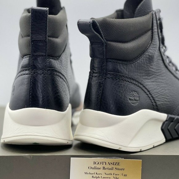 TIMBERLAND M.T.C.R MOC TOE BLACK LEATHER SNEAKER BOOTS [A27VE763] - Picture 9 of 12